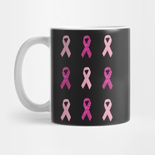 Pink Faux Glitter Awareness Ribbon Pack Mug